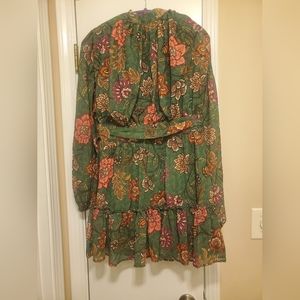 Halter Long sleeve floral dress.